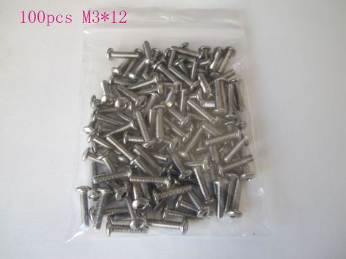 100pcs M3*12 Bolts Screw Spike Round Head Steel Screw ?3mm Length 12mm