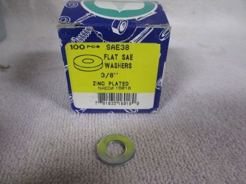 100 pcs. acorn #sae38 - 3/8&#034; flat sae zinc plated washer - naed #16018 - new for sale