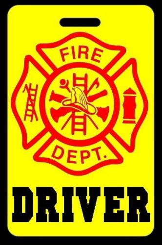Hi-Viz Yellow DRIVER Firefighter Luggage/Gear Bag Tag - FREE Personalization