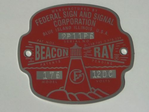 Federal sign and signal model 176 beacon ray replacement badge for sale