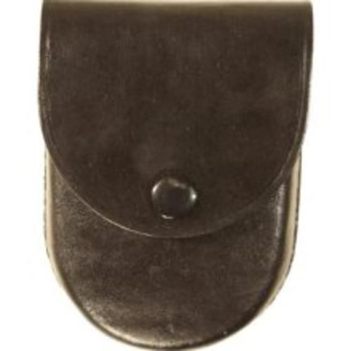 Stallion swm1-2 black leather basket weave nickle hardware handcuff holder for sale