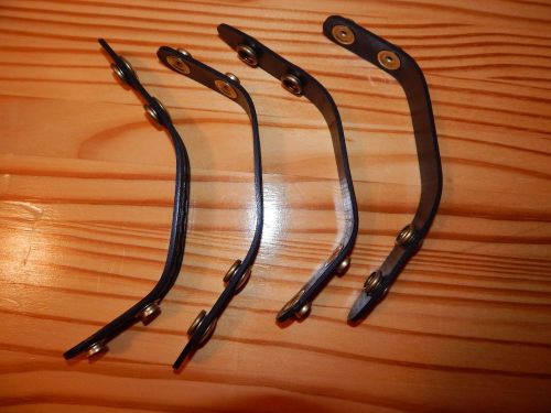 Set of 4 SafariLand Black Basketweave With Brass Snaps Belt Keepers