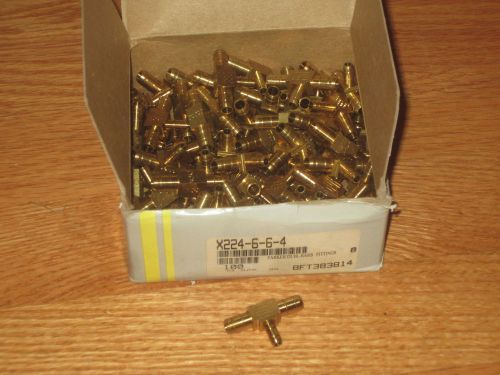 81 new 224-6-6-4 parker dubl-barb fitting / union, tee , free shipping!!! for sale