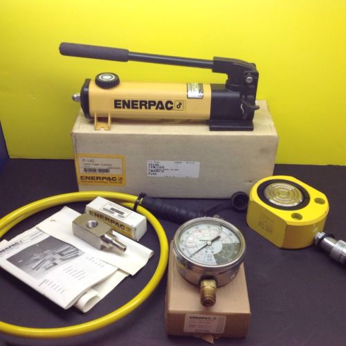 Enerpac rsm500 hydraulic cylinder p142 pump 50 ton low height set new! gf510p ga for sale
