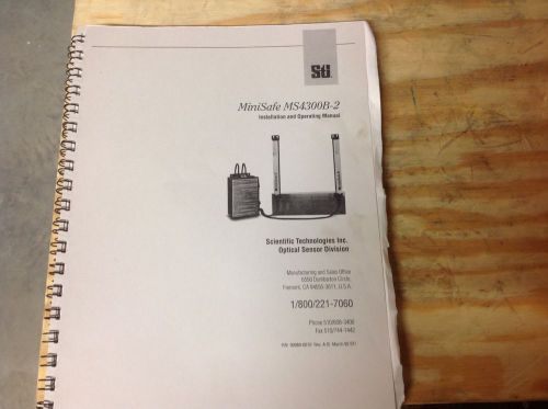 Sti minisafe ms4300b-2 installation &amp; operating manual for sale
