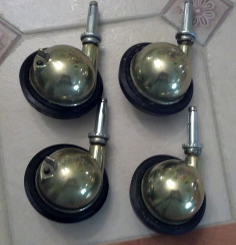 Vintage brass shepherd roller ball casters hardware 3&#034; - set of 4 for sale