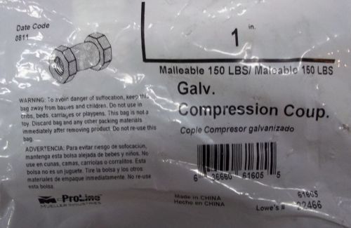 Galvanized compression coupling fitting. 1 inch fitting. you get 4! for sale