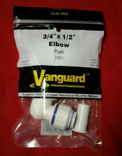 Vanguard Professional Plumbing System Apollo PEX 3/4&#034; x 1/2&#034; Elbow Push LF21