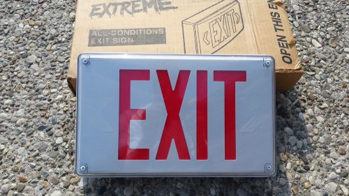 Lithonia exit sign lvsw1r120/277eln led stencil face white nib for sale