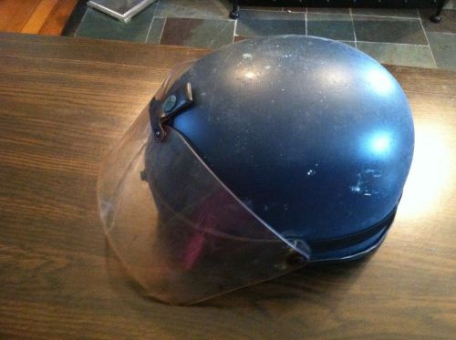 VINTAGE BLUE SMITH &amp; WESSON Police RIOT Control HELMET WITH FACE SHIELD