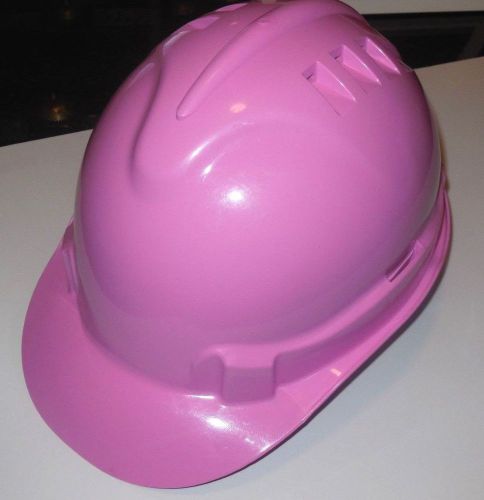 Womens ratchet turn knob 6pt suspension vented pink hard hat for sale