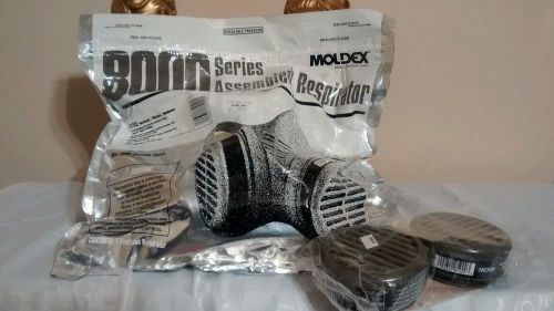 Moldex 8102 assembled respirator paint chem spray face mask 4 vapor cartridges for sale