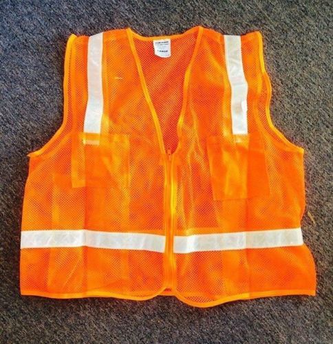 Iron horse class 2 surveyor vest;mesh orange w/3m silver stripes;12 pockets;lrg for sale