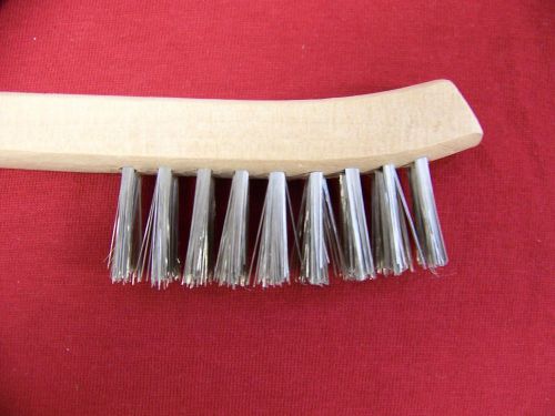 Platers brush, carbon steel,  .006 fine steel wire with wood handle for sale