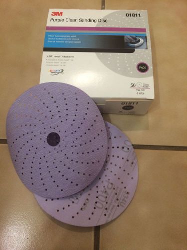 3m™ 01811 purple clean sanding disc p400.  6 in, 152mm. 50 discs for sale