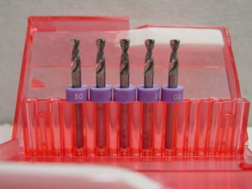 5pc pak, #30 (.1285) re-sharpened carbide drill bit for sale