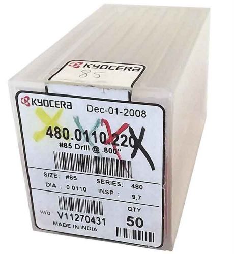 Lot 50 NEW Kyocera Tycom #85 Micro-Carbide 0.0110&#034; PCB UC Drill Bits 480 / QTY