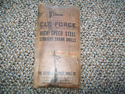21 NOS Cle-Forge HSS Straight Shank Straight 2 Flute Drills~1/8&#034; Shank~
