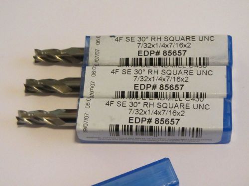 3 niagara 7/32x1/4x7/16x2, uncoated 4 flute carbide end mills for sale
