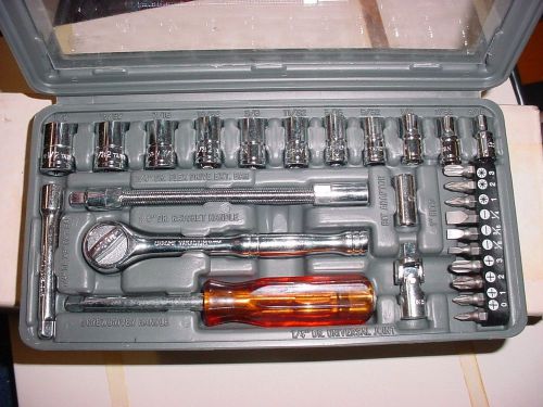 MODIFIED 27 PIECE CAR AUTO BOAT HOME RATCHETING SOCKET TOOL KIT CLEAR COVER