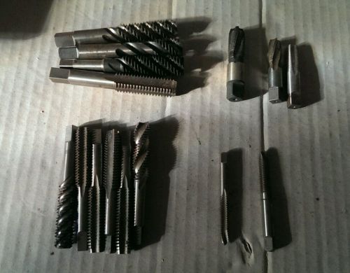 15PCS LOT OF METRIC and U.S. HSS TAPS  MACHINE SHOP TOOLING TOOL