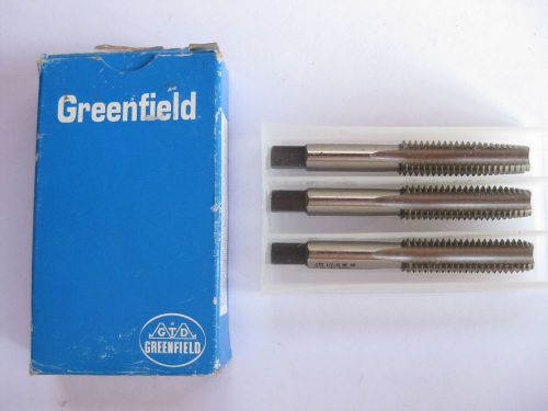 NEW 1/2-13  3pc TAP SET GREENFIELD TAPER, PLUG AND BOTTOM MADE IN THE USA