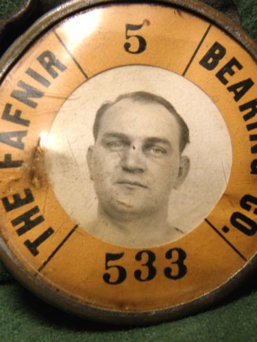 Vintage Employee Badge Fafnir Bearing Co New Britain CT