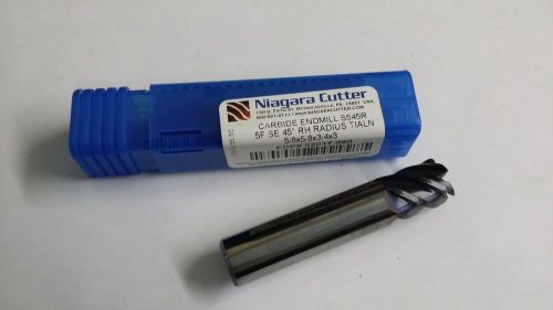 Niagara cutter 5/8 carbide end mill, 5fl, tialn, 3&#034; oal, edp 62017-060 for sale