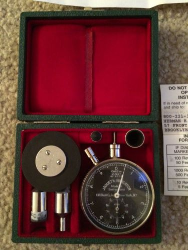 Vintage JAQUET&#039;s Indicator HH Sticht co NY Model 2302 speed gage in case