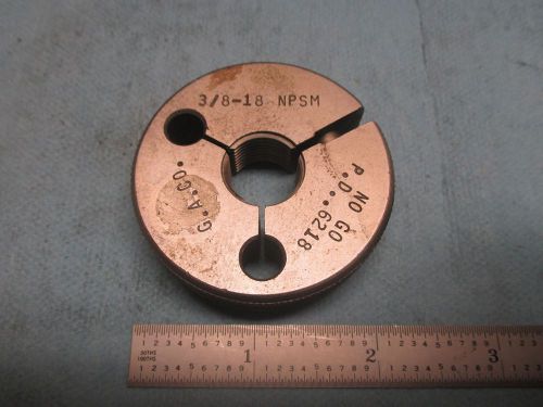 3/8 18 npsm no go only thread ring gage .375 p.d. = .6218 inspection tooling for sale