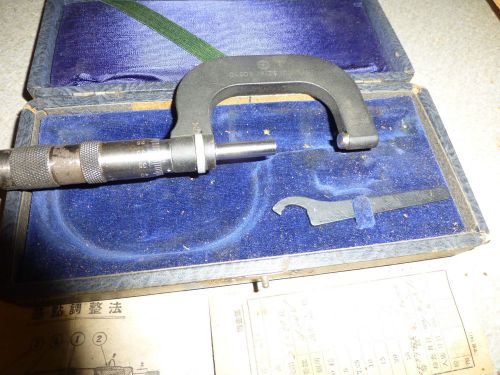 Vintage Micrometer MITUI SEIKI KOGYO In Wooden Box Made in Japan