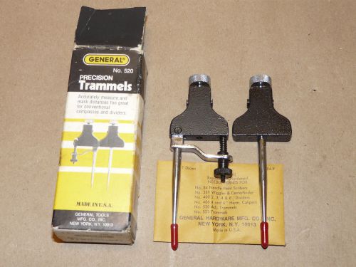 Vintage General No 520 Trammel Points in Box w/ Extra Points INV9766