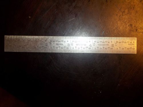 PEC PRODUCT ENG CORP #7506 6&#034; STAINLESS STEEL RULE Metal 64ths 32nds