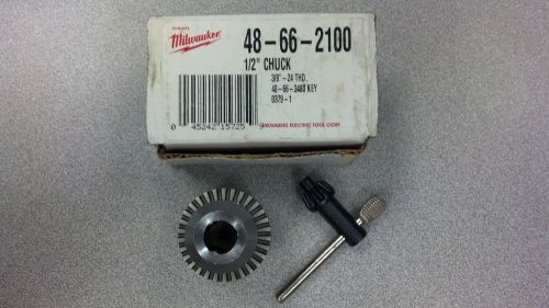 Milwaukee Jacobs 1/2&#034; Chuck 48-66-2100 With Key 3/8&#034;-24 THD NEW