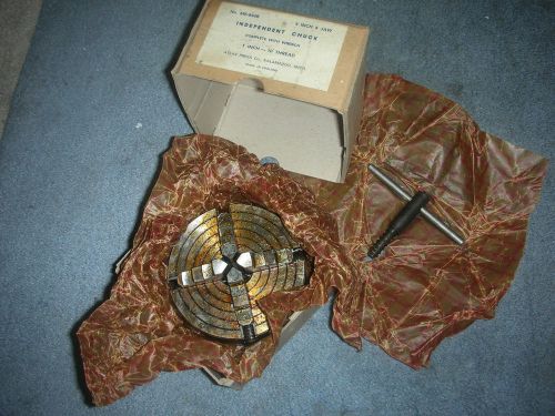 NEW OLD STOCK IN BOX ORIGINAL ATLAS 4 INCH 4 JAW LATHE CHUCK+KEY STILL WRAPPED