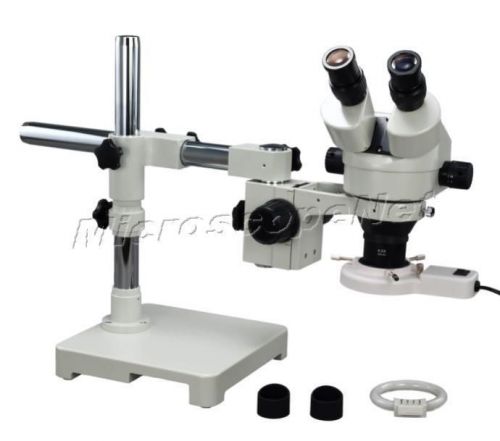 Boom Stand 3.5-45X Zoom Stereo Microscope+8W Ring Light