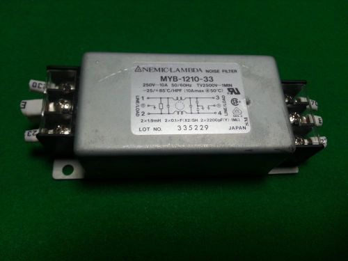 Nemic Lambda MYB-1210-33 Noise Filter 250V~10A, USED