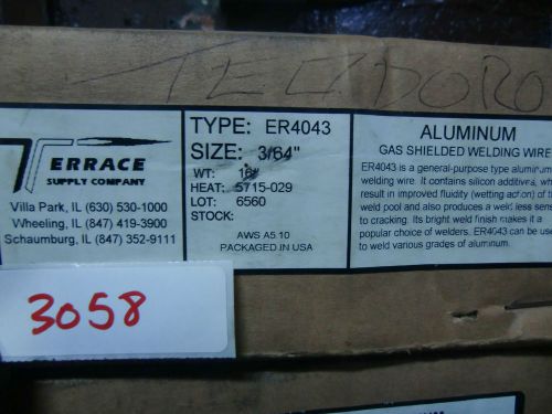 TERRACE aluminum gas shielded welding wire ER4043 size 3/64&#034; (3058)