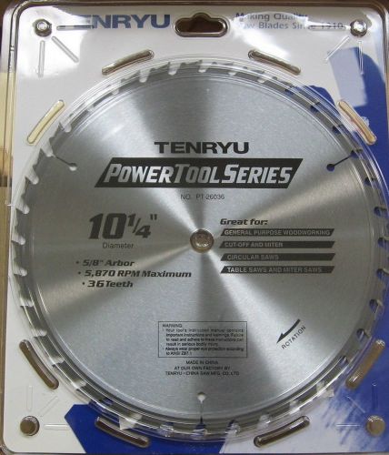Tenryu Power Tool Series 10 1/4 &#034; Dia. 5/8&#034; Arbor 36T PT-26036