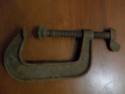 CINCINNATI 3&#034; Standard C- Clamp, about 5.5&#034; long overall, turns nicely, winged