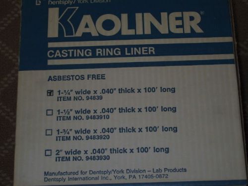 Kaoliner Casting Ring Liner 1 1/4&#034; x 0.040&#034; 100 ft Dentsply 94839