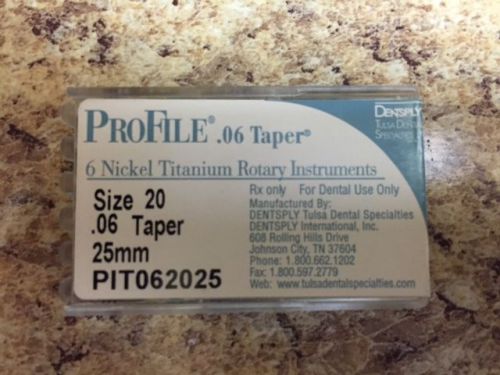 Dentsply ProFile Size 20 Taper 0.06 25 mm