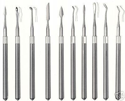 Wax Instruments set OF 10 LIGHTWEIGHT COMFORT GRIP  Dental Carver Surgical
