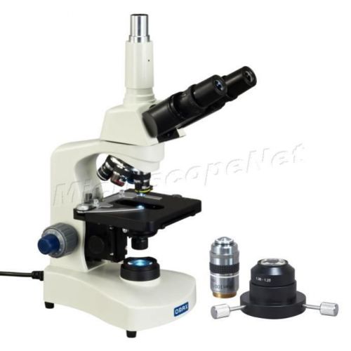40X-2000X Compound Trinocular Reversed Nose LED Microscope+Darkfield Condenser