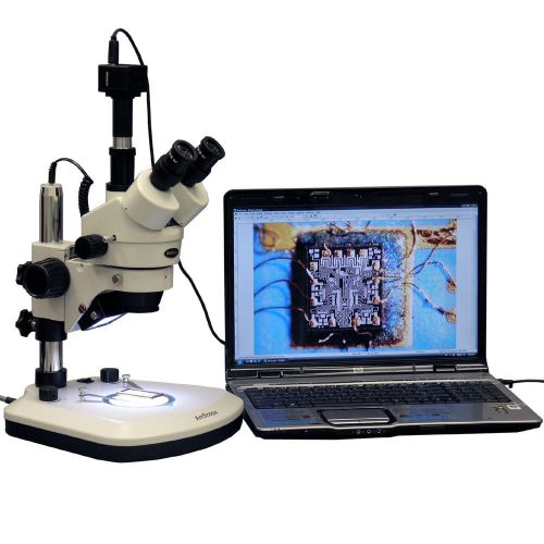 3.5x-90x led low heat zoom stereo microscope + 8mp digital camera for sale