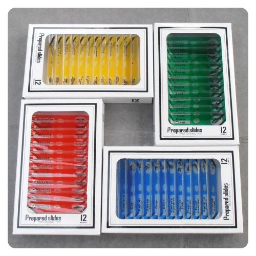 48pcs Animals Insects Plants Flowers #P Plastic Prepared Microscope Slides Gift