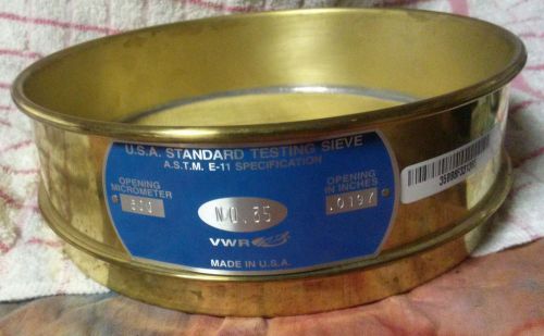 Vwr brass 8&#034; usa standard testing sieve no 35 35bb8f331383 #2 for sale