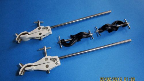 Clamp four prong set of 2- with 2 boss head, cross pattern clamp,lab supplies for sale