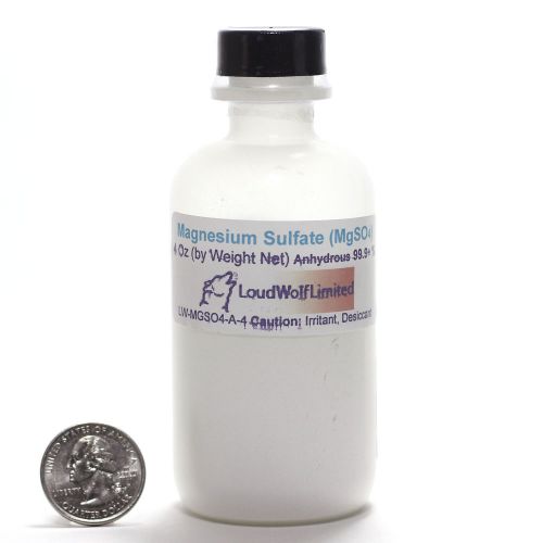 Magnesium Sulfate (Sulphate) Anhydrous  4 Oz   SHIPS FAST from USA