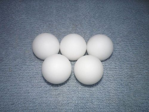 Five 1&#034; delrin (polyoxy-methylene), plastic balls, precision plastic/ white for sale